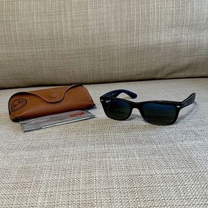 Ray Ban New Wayfarer Matte Tortoise Polarized
